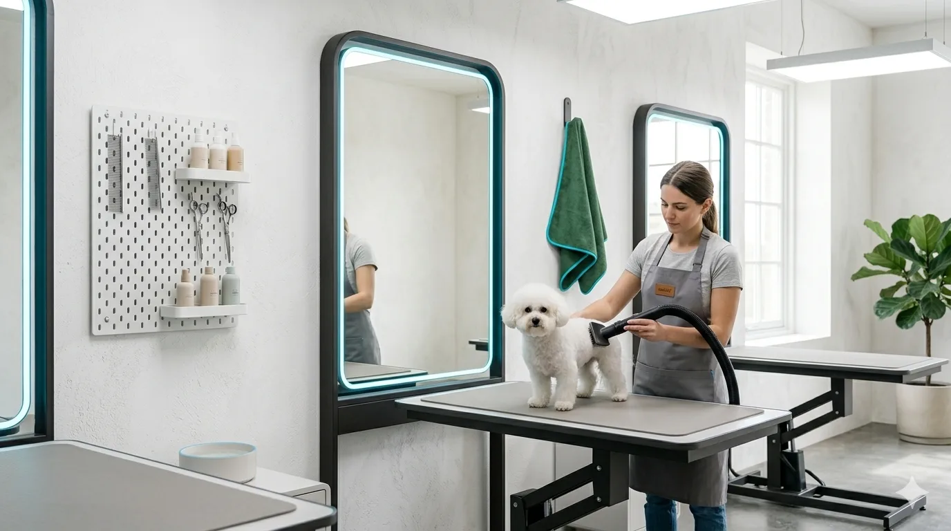 Modern furmood grooming salon with professional equipment