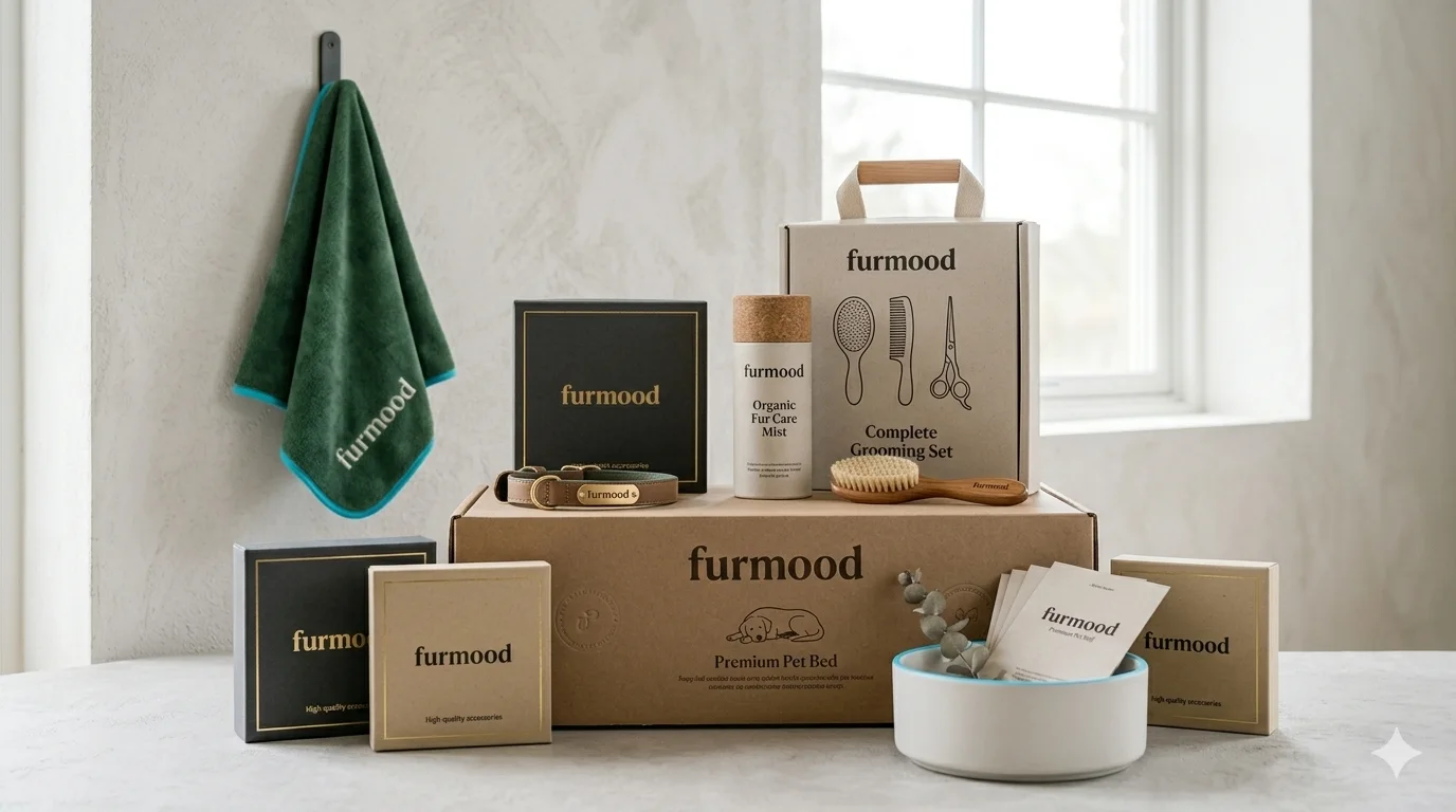furmood Premium Pet Bed and Complete Grooming Set packaging